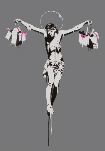 Banksy:Christ with Shopping Bags 