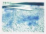 David Hockney:Lithograph of Water Made of Lines and a Green Wash (T. 204) 